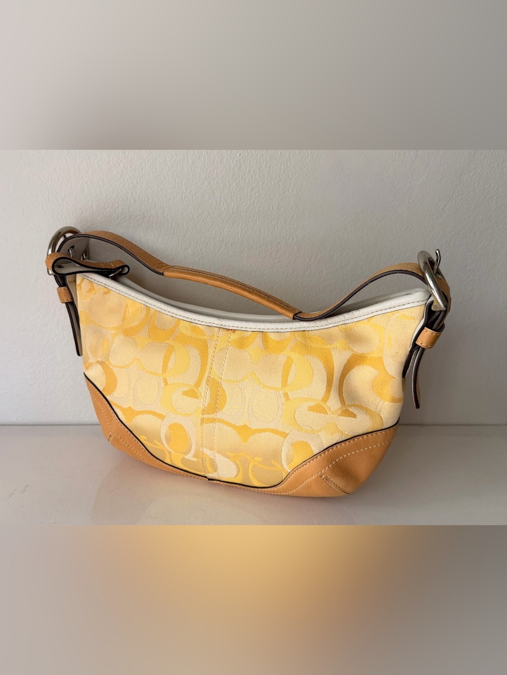 Rare Coach Soho Signature Yellow One Shoulder Bag original